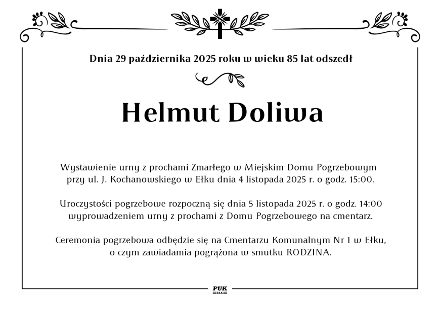 Helmut Doliwa - nekrolog
